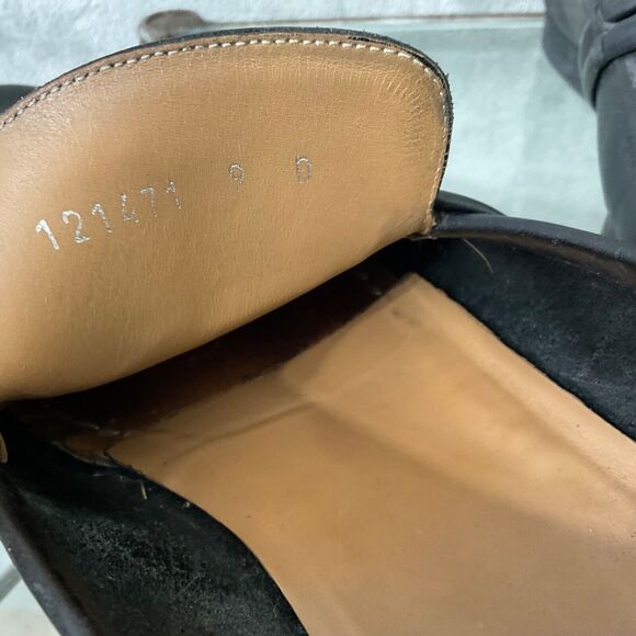 VINTAGE GUCCI BLACK smooth soft LEATHER LOAFERS Men’s Size 9D - Picture 15 of 16